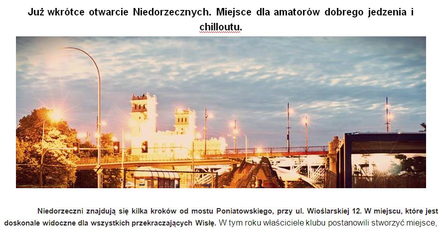 Już wkrótce otwarcie Niedorzecznych. Miejsce dla amatorów dobrego jedzenia i chilloutu.