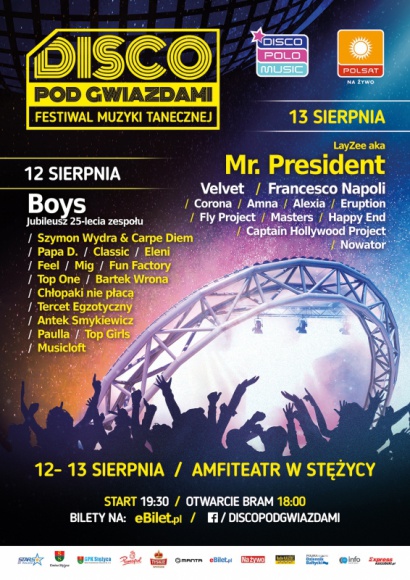 „Disco pod gwiazdami” już 12-13 sierpnia w Stężycy k. Kartuz!